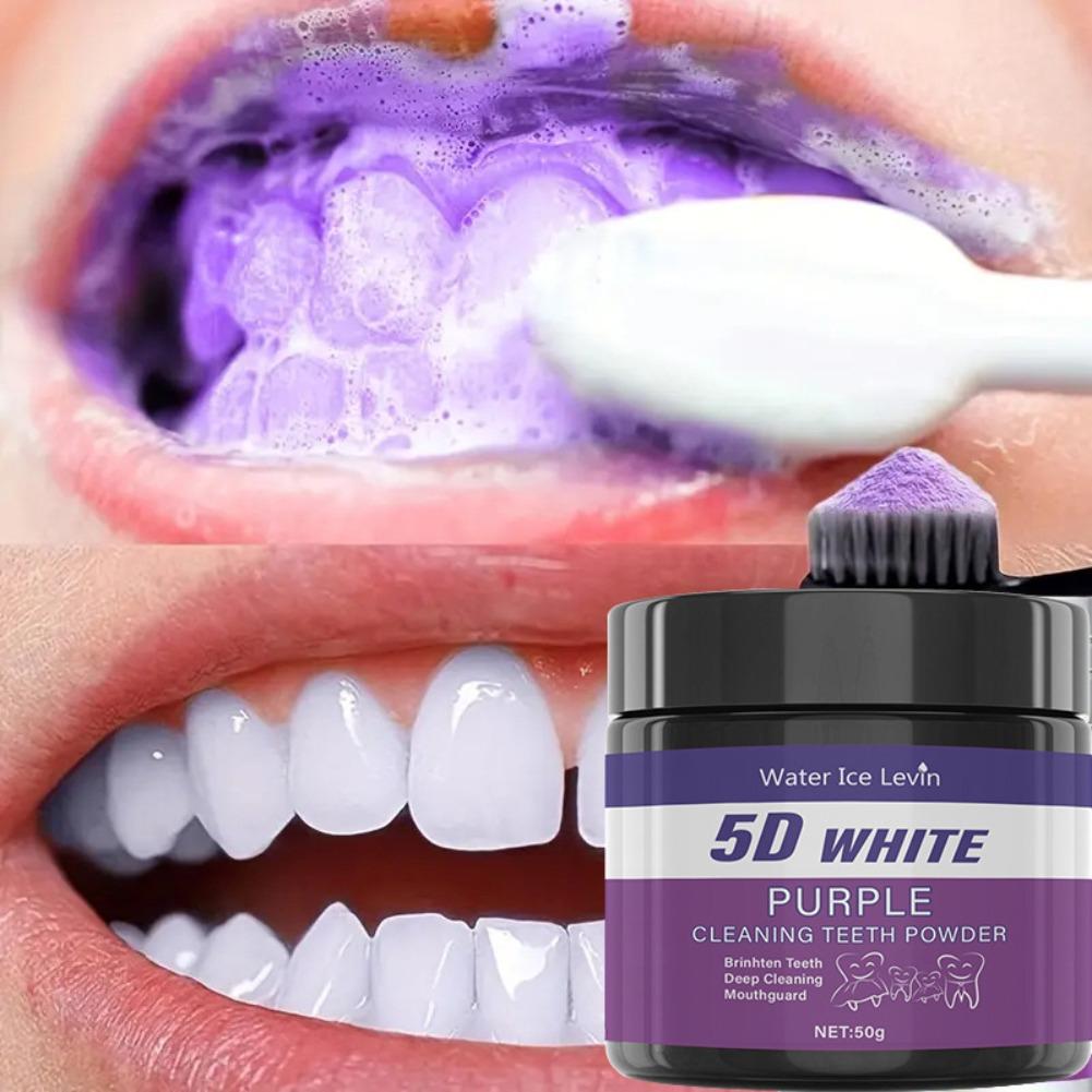 Teeth Whitening Powder - Bubuk Pembersih Gigi 5D Putih Ungu