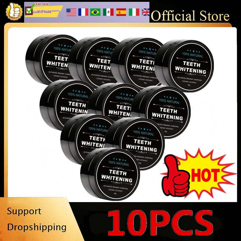 Teeth Whitening Activated Organic Charcoal - 10 buah 30g bubuk pemutih gigi