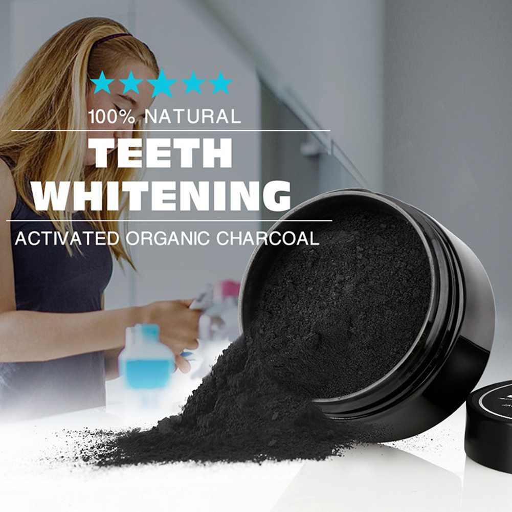 Bubuk pemutih gigi, 2 jenis, a - Teeth Whitening Activated Organic Charcoal ulasan dan harga