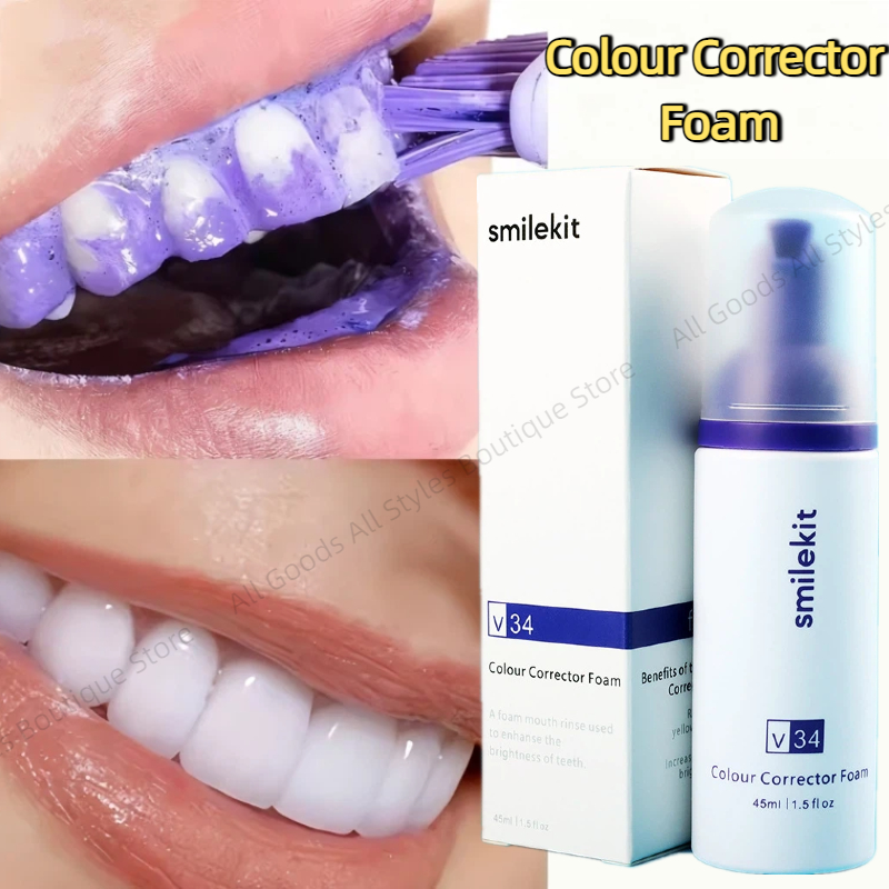 45ml Smilekit Purple Tooth Mou - Teeth Whitening Mousse ulasan dan harga