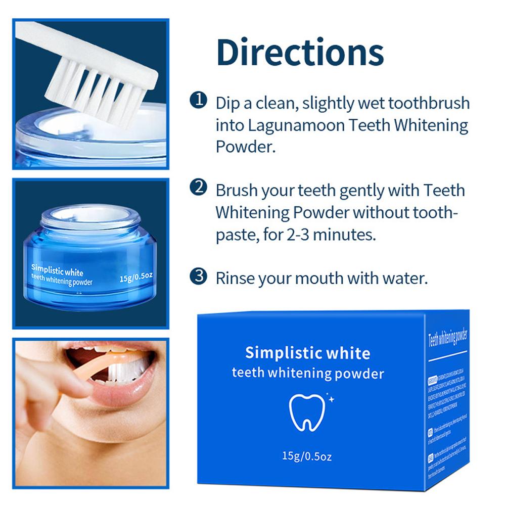 15g Bubuk Pemutih Gigi Aman un - Teeth Whitening Powder ulasan dan harga