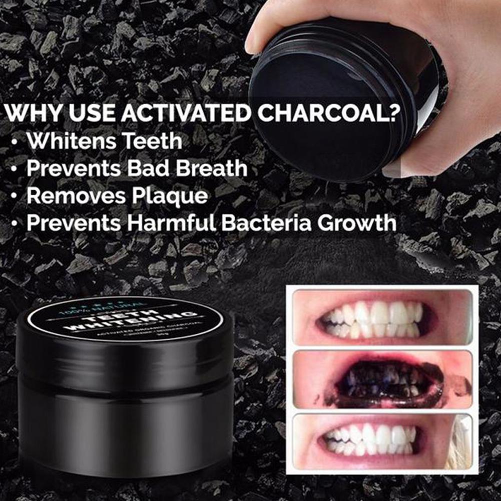 Bubuk Pemutih Gigi Arang Aktif - Teeth Whitening Activated Organic Charcoal ulasan dan harga